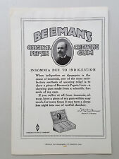 1917 Beeman's Pepsin Chewing Gum Insomnia Indigestion Aid Vtg Magazine Print Ad picture