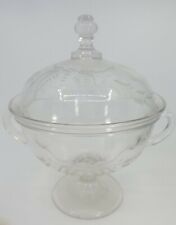 Vintage Early American 19th Century Pattern Glass Lidded Candy Bowl picture