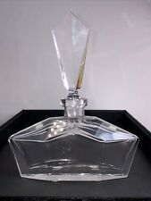 Vintage Chech Art Deco Style Geometric Heavy Lead Cut Crystal Perfume Bottle  picture