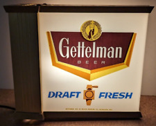 Vintage Gettelman Beer Draft Fresh 2-sided Lighted Tel-A-Sign 10x8