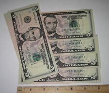 22pc RARE $5 FIVE DOLLAR BILLS 2021 BANKNOTES WITH CONSECUTIVE SERIAL #'S VF+ *1 picture