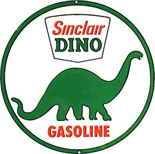 Sinclair Dino Gasoline Aluminum Sign with Embossed Edge Nostalgic Vintage Metal picture