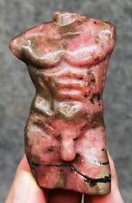 195g Natural pink roses stone  hand carved sexy male model picture