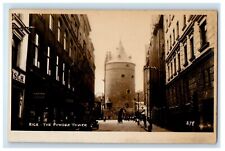 c1920's View Of The Powder Tower At Riga Latvia RPPC Photo Vintage Postcard picture