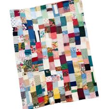 Vintage Handmade Colorful Patchwork Cottage Hippie Small Quilt picture