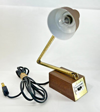 Vintage MCM TENSOR Lamp RARE Hat Shade Swivel Arm And Shade Brown USA picture