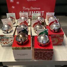Vintage Wallace Silver Sleigh Bell Christmas Ornaments - 1980-1989 Lot Of 10 picture