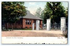 1907 Entrance Erie Cemetery Exterior Building Erie Pennsylvania Vintage Postcard picture