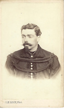 1865 Fur Horse Hunters Officer Le Roch Saumur Military CDV picture
