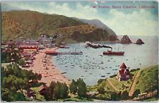 1910 Vintage Antique Postcard Abalon Santa Catalina California Ocean Ships Pier picture