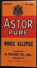 1940's Vintage Full Box Astor Pure Whole Allspice “New Old Country Store Stock” picture