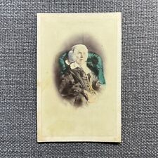 CDV Photo Antique Carte De Visite Older Woman Sitting in Chair Hand Tinted picture