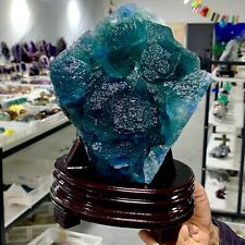 6.24LB Rare transparent blue cubic fluorite mineral crystal sample / China picture
