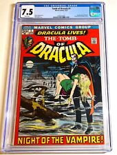 TOMB of DRACULA #1 ~ First Dracula 1972 ~ Neal Adams cover ~ CGC 7.5 white pages picture