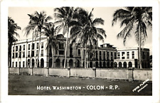 Real Photo RPPC Postcard Hotel Washington Colon Panama Canal Zone Posted 1947 picture