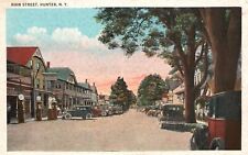 Vintage Postcard 1920's Main Street Hunter New York Kingston News Service Pub. picture