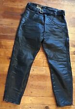 VINTAGE LANGLITZ COLUMBIA LEATHERS MOTORCYCLE PANTS 34 X 30 NICE HEAVY BLACK picture