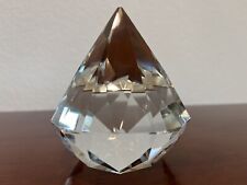 TIFFANY & CO LARGE FACETED DIAMOND SHAPED CRYSTAL DESK PAPERWEIGHT JEWELRY GIFT picture