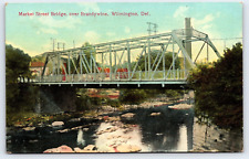 Original Vintage Antique Postcard Bridge Brandywine River Wilmington, Delaware picture