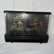 Neon Armadillo Vintage 90s Pleasure Island Walt Disney World Clock Sign 9.5x13