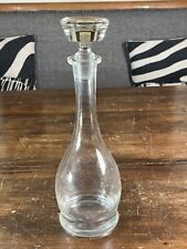 Vintage Clear Glass Tall DECANTER with Heavy Glass Stopper picture