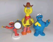 Vintage Sesame Street Cookie Monster,Elmo,Big Bird Figures Lot of 3 picture