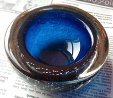 Vintage Thick Glass Blue Ashtray - MURANO style picture