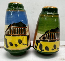 rare hand painted colorful greece salt and pepper shakers picture