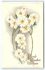 c1910 BEST EASTER WISHES FLORAL UNPOSTED EMBOSSED POSTCARD P3303 picture