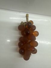 Vintage 1960's MCM Hand Blown Glass Grape Cluster Wired 5” picture