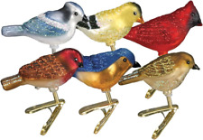 Old World Glass Christmas Clip-On Ornament - Assorted Miniature Songbirds, Set o picture