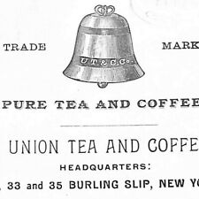 Vintage c1880's-90's Victorian Trade Card Union Tea & Coffee Burling Slip, NY picture