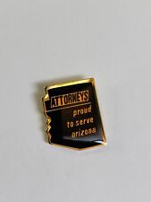 Attorneys Proud to Serve Arizona Lapel Pin Map Shaped Black & Gold Colors picture