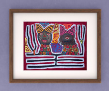 Unframed Panama Kuna Indian Mola/Latin American vintage textile art gift M0788 picture