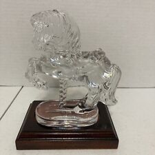 Beautiful Waterford Crystal 1997 Ledgends and Lore Carousel Horse w Wooden Base picture