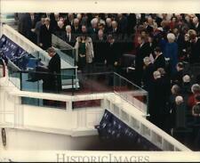 1989 Press Photo Dr. Billy Graham prays at Inauguration of President George Bush picture