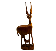 VTG Leo Product Hand Carved Wood Impala / Gazelle Sculpture from Kenya 12.25