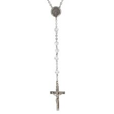 Vintage Creed Rosary - Sterling Silver & Crystal Beads Catholic Religious Faith picture