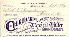 1900 BURKHARDT WISCONSIN C. BURKHARDT GRAIN DEALER BILLHEAD STATEMENT Z650 picture
