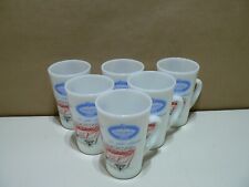 Vintage 6 GOEBEL Private Stock 22 Milk Glass Beer Mugs Brewster Rooster picture