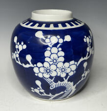 Antique Chinese 19th - 20th C. Porcelain Blue Prunus Hawthorn Ginger Jar picture