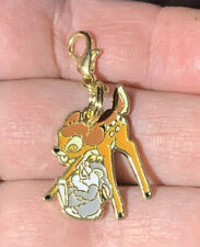 Gold Bambi Baby Deer & Thumper Rabbit Charm Zipper Pull & Keychain Add On Clip picture