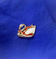  SWAROVSKI CRYSTAL Genuine Signed With Swan White Stone Small Swan Pin. picture
