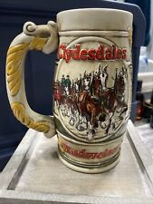 1983 Budweiser Anheuser Busch Holiday Clydesdales Beer Stein Mug Ceramarte Co. picture