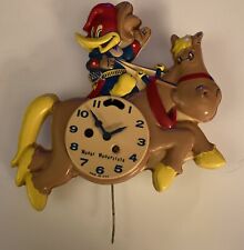 1959 Woody Woodpecker Cowboy Horse Walter Lantz Wall Clock, As Is Not Working picture