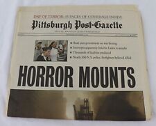 VINTAGE 9/12/01 Pittsburgh Post Gazette Newspaper September 11 2001 picture