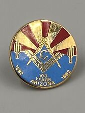 Vintage 1982 Masonic Lodge Years Arizona Anniversary Lapel Pin Badge picture