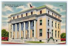 c1960s The United States Post Office Exterior Dothan Alabama AL Flag Postcard picture