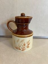 Vintage Small Jug Pitcher Cruet Wheat Pattern  Brown Beige Made in Japan '60's picture