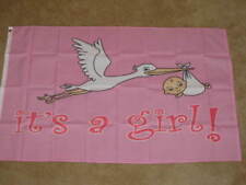 3X5 ITS A GIRL MATERNITY FLAG BABY NEW BABIES F150 picture
